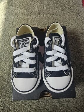 Converse All Star Kids Black Canvas Low Top Sneakers